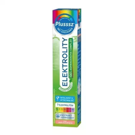 Plusssz Elektrolity Ashwagandha x 24 tabletki musujące magnez POLSKI LEK