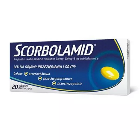 Scorbolamid tabletki drażowane x 20 tabletek leki na gorączkę ZAKŁADY FARMACEUTYCZNE POLPHARMA S.A.