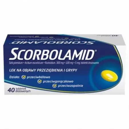 Scorbolamid tabletki drażowane x 40 tabletek leki na gorączkę ZAKŁADY FARMACEUTYCZNE POLPHARMA S.A.