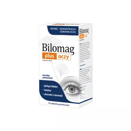 Bilomag plus oczy tabletki powlekane x 75 tabletek tabletki na wzrok NATUR PRODUKT PHARMA SP. Z O.O.