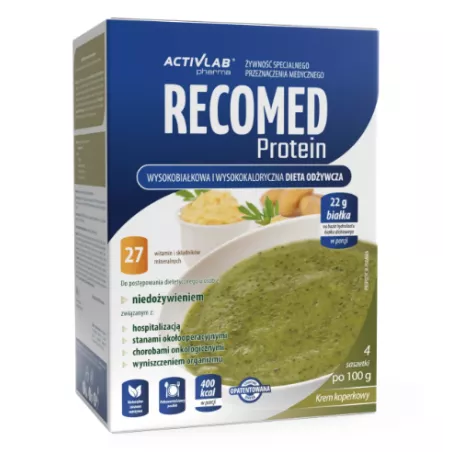 Recomed Protein krem koperkowy 4 saszetki ( data ważności 17.08.2025 ) żywienie medyczne UNIPRO SP. Z O.O.