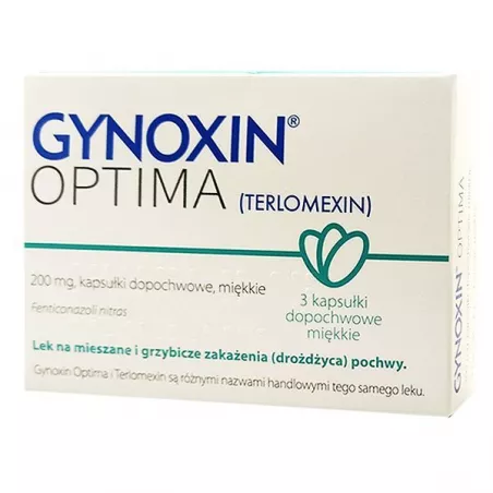 Gynoxin Optima 200 mg x 3 kapsułki dopochwowe miękkie (import równoległy) infekcje intymne RECORDATI POLSKA SP. Z O.O.