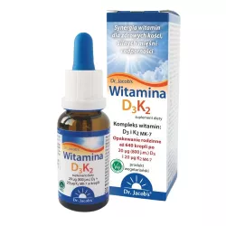 Dr. Jacob's Witamina D3K2 krople x 20 ml witamina D DR. JACOBS POLAND RADOSŁAW ARASZKIEWICZ