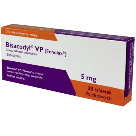 Bisacodyl VP tabletki dojelitowe 5mg x 30 tabletek IMP preparaty na zaparcia INPHARM SP. Z O.O.