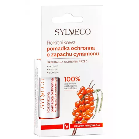 Sylveco Rokitnikowa pomadka ochronna o zapachu cynamonu x 1 sztuka ( data ważności 31.12.2025 ) twarz