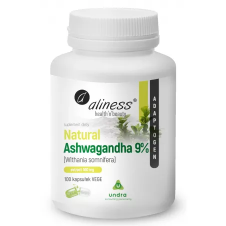 Aliness Ashwagandha 9% extract 560 mg x 100 kapsułek ashwagandha Aliness