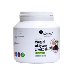 Aliness Węgiel aktywny z kokosa proszek x 200g niestrawność