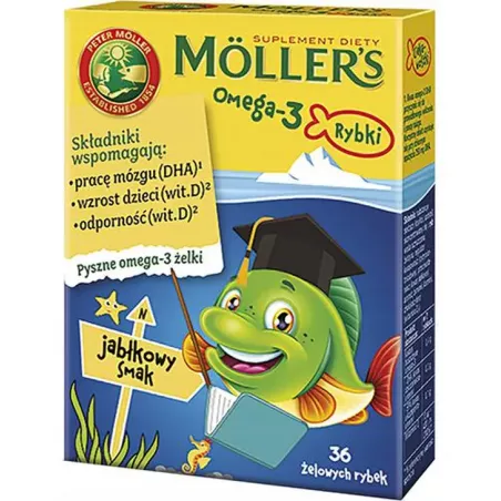 Mollers omega-3 rybki JABŁKOWE 36 żelek Zdrowie ORKLA CARE S.A.