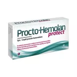 Procto-hemolan protect x 10 czopki preparaty na hemoroidy AFLOFARM FARMACJA POLSKA SP. Z O.O.