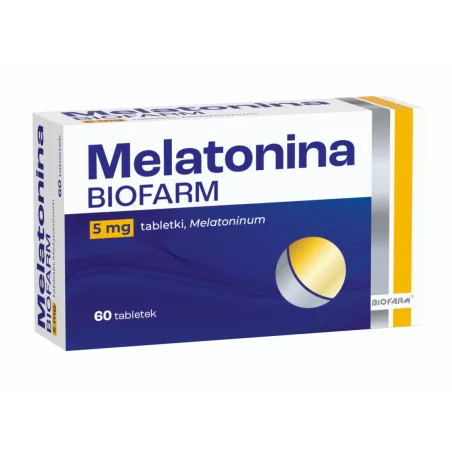 Melatonina Biofarm 5 mg x 60 tabletek Spokój i Sen BIOFARM SP.Z O.O.