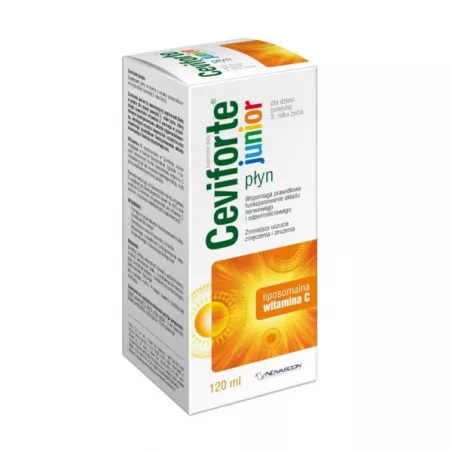 Ceviforte Junior płyn x 120 ml ( data ważności 30.06.2025 ) preparaty na odporność dla dzieci NOVASCON PHARMACEUTICALS SP. Z ...