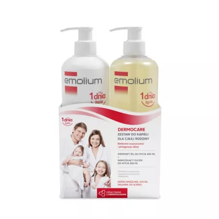 Emolium Dermocare zestaw żel do mycia 400 ml + olejek do mycia 400 ml ( data ważności 31.05.2025 ) do ciała PERRIGO POLAND SP... Emolium Dermocare zestaw żel do mycia 400 ml + olejek do mycia 400 ml ( data ważności 31.05.2025 ) do ciała PERRIGO POLAND SP...