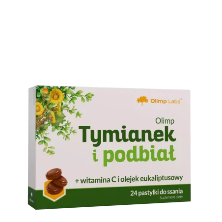Olimp Tymianek i Podbiał 24 pastylki do ssania Preparaty na chrypkę i chrapanie OLIMP LABORATORIES Olimp Tymianek i Podbiał 24 pastylki do ssania Preparaty na chrypkę i chrapanie OLIMP LABORATORIES