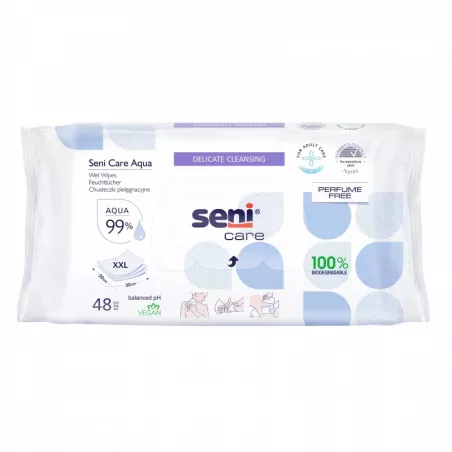 Seni Care Aqua Chusteczki x 48 sztuk żele mydła płyny TORUŃSKIE ZAKŁ. MATERIAŁÓW OPATRUNKOWYCH S.A.