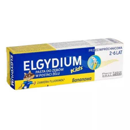 Elgydium Kids Bananowa pasta do zębów dla dzieci x 50 ml czyste zęby PIERRE FABRE DERMO-COSMETIQUE POLSKA SP. Z O.O.