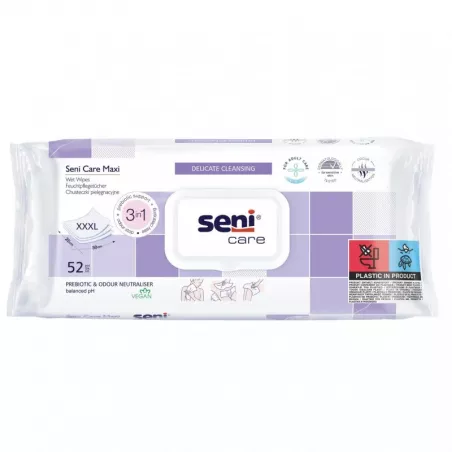 Seni Care Chusteczki Pielęgnacyjne 3w1 MAXI x 52 szt żele mydła płyny TORUŃSKIE ZAKŁ. MATERIAŁÓW OPATRUNKOWYCH S.A.