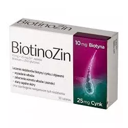BiotinoZin x 30 tabletki Skóra Włosy i paznokcie