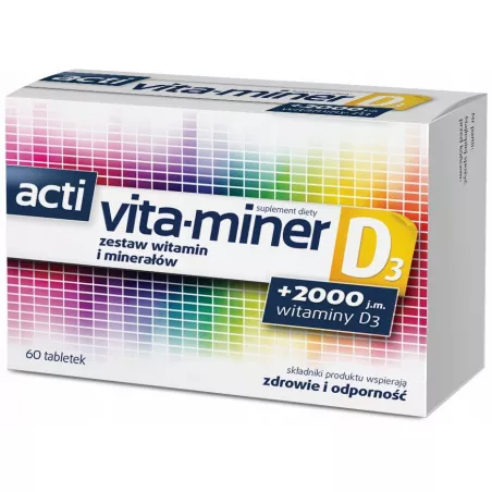Acti Vita-Miner D3 tabletki x 60 tabletek Multiwitaminy AFLOFARM FARMACJA POLSKA SP. Z O.O.