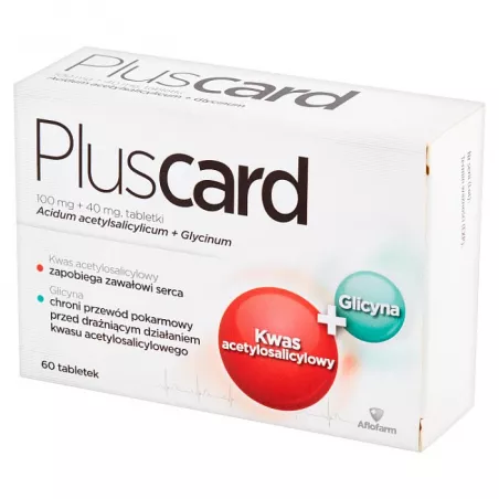 Pluscard tabletki 100mg + 40mg x 60 tabletek leki przeciwzakrzepowe AFLOFARM FARMACJA POLSKA SP. Z O.O. Pluscard tabletki 100mg + 40mg x 60 tabletek leki przeciwzakrzepowe AFLOFARM FARMACJA POLSKA SP. Z O.O.