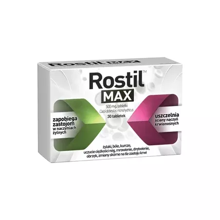 Rostil Max 500mg x 30 tabletki preparaty na żylaki AFLOFARM FARMACJA POLSKA SP. Z O.O.