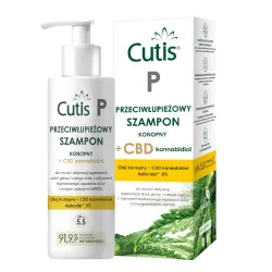 CUTIS P szampon przeciwłupieżowy konopny + CBD x 150ml preparaty na łupież DERMAPROFIL SP. Z O.O.