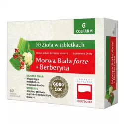 Morwa Biała forte + Berberyna x 60 tabletek regulacja poziomu cukru ZAKŁ. FARM. COLFARM