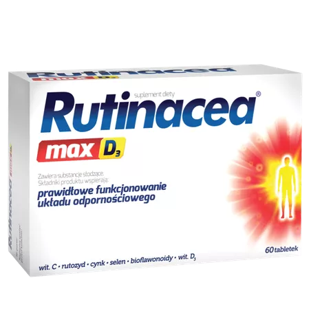 Rutinacea Max D3 tabletki x 60 tabletek naturalne preparaty na odporność AFLOFARM FARMACJA POLSKA SP. Z O.O. Rutinacea Max D3 tabletki x 60 tabletek naturalne preparaty na odporność AFLOFARM FARMACJA POLSKA SP. Z O.O.