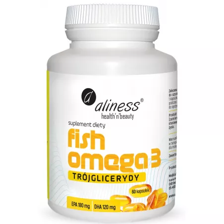 Aliness Fish Omega 3 tójglicerydy x 60 kapsułek kwasy omega Aliness