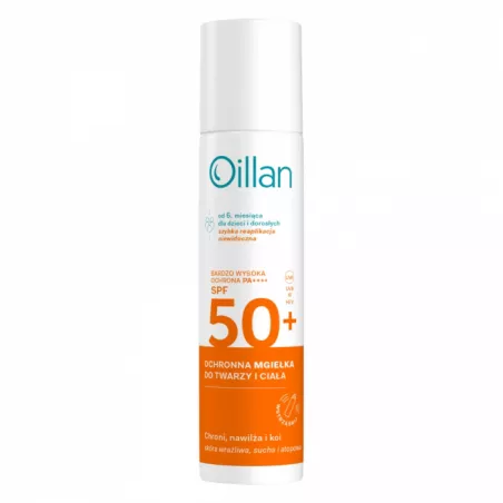 Oillan ochronna mgiełka do twarzy i ciała SPF 50+ x 75ml preparaty z filtrem UV OCEANIC S.A.
