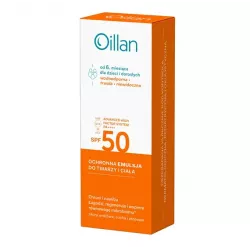 Oillan ochronna emulsja do twarzy i ciała SPF 50+ x 100ml preparaty z filtrem UV OCEANIC S.A.