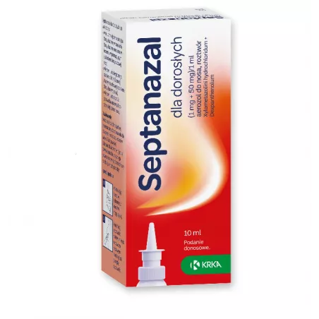 Septanazal do dorosłych aereozol do nosa x 10 ml krople do nosa na alergię KRKA D.D. NOVO MESTO Septanazal do dorosłych aereozol do nosa x 10 ml krople do nosa na alergię KRKA D.D. NOVO MESTO