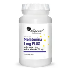 Aliness Melatonina 1mg PLUS x 100 tabletek Spokój i Sen Aliness