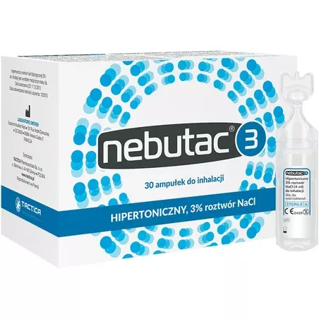 Nebutac 3 roztwór do inhalacji 3% x 30 ampułek Leki na przeziębienie i grypę TACTICA PHARMACEUTICALS SP. Z O.O.