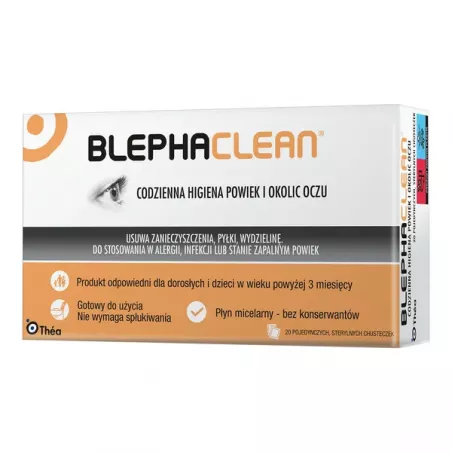 Blephaclean chusteczki do powiek x 20 sztuk higiena powiek THEA POLSKA SP. Z O.O. Blephaclean chusteczki do powiek x 20 sztuk higiena powiek THEA POLSKA SP. Z O.O.