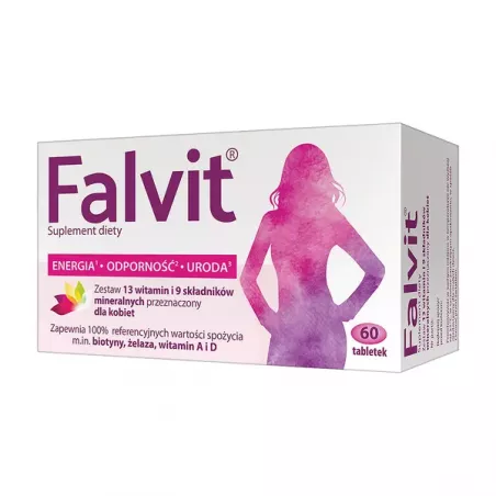 Falvit x 60 tabletek witaminy dla kobiet PRZEDSIĘBIORSTWO FARMACEUTYCZNE JELFA S.A. Falvit x 60 tabletek witaminy dla kobiet PRZEDSIĘBIORSTWO FARMACEUTYCZNE JELFA S.A.