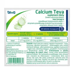 Calcium Pliva 177mgca x 14 tabletek wzmocnienie TEVA PHARMACEUTICALS POLSKA SP. Z O. O.
