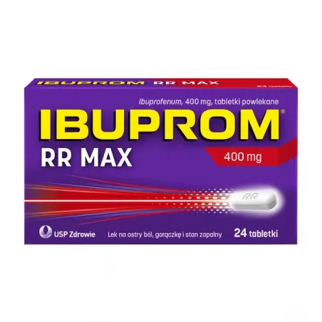 Ibuprom RR tabletki powlekane 400mg (MAX) x 24 tabletek tabletki przeciwbólowe US PHARMACIA SP. Z O.O.