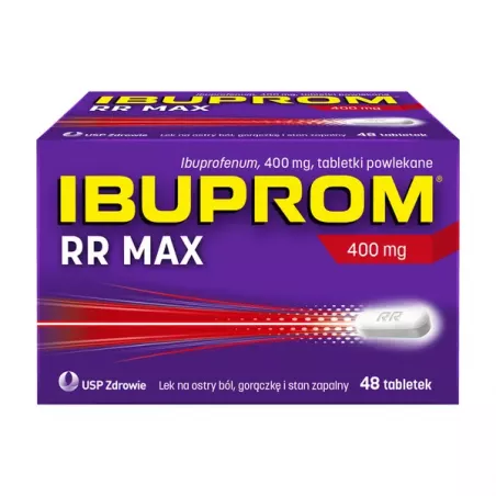 Ibuprom RR tabletki powlekane 400mg (MAX) x 48 tabletek tabletki przeciwbólowe US PHARMACIA SP. Z O.O.