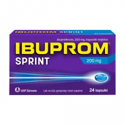 Ibuprom sprint caps kapsułki 200mg x 24 kapsułki tabletki przeciwbólowe US PHARMACIA SP. Z O.O.
