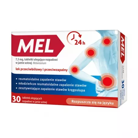 Mel tabletki ulegające rozpuszczeniu w jamie ustnej 7,5mg 30 tabletek reumatyzm PRZEDSIĘBIORSTWO PRODUKCJI FARMACEUTYCZNEJ HA... Mel tabletki ulegające rozpuszczeniu w jamie ustnej 7,5mg 30 tabletek reumatyzm PRZEDSIĘBIORSTWO PRODUKCJI FARMACEUTYCZNEJ HA...