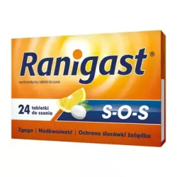 Ranigast SOS tabletki do ssania x 24 tabletek wrzody żołądka, zgaga, refluks ZAKŁADY FARMACEUTYCZNE POLPHARMA S.A.