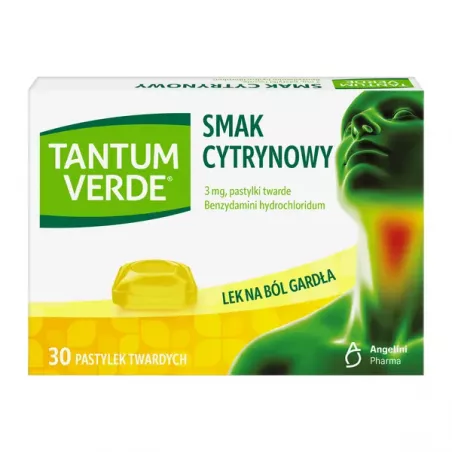 Tantum verde pastylki 3mg cytryna x 30 sztuk gardło ANGELINI PHARMA POLSKA SP. Z O.O.