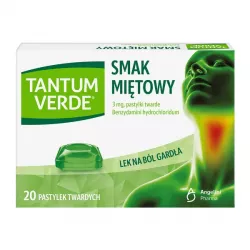 Tantum Verde pastylki 3 mg mięta_ 20 sztuk gardło AZIENDE CHIMICHE RIUNITE ANGELINI FRANCESCO A.C.R.A.F. S.P.A