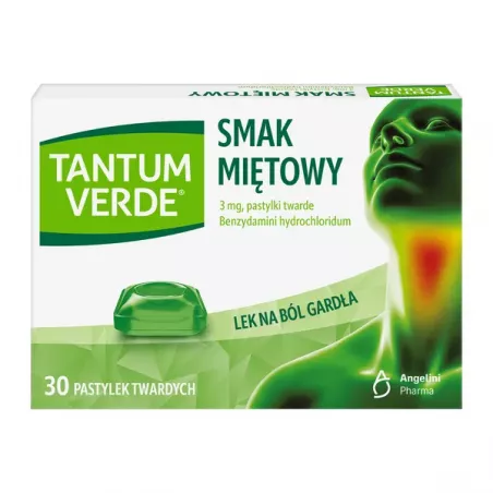 Tantum Verde 3 mg miętowe 30 pastylek gardło AZIENDE CHIMICHE RIUNITE ANGELINI FRANCESCO A.C.R.A.F. S.P.A