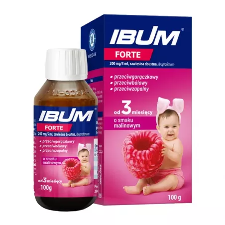 Ibum forte zaw 200mg/5ml malinowy x 100 g Zdrowie PRZEDSIĘBIORSTWO PRODUKCJI FARMACEUTYCZNEJ HASCO-LEK S.A.