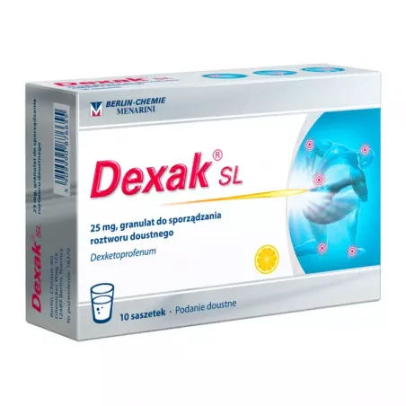 Dexak SL granulat do sporządzania roztworu 25 mg x 10 saszetek Zdrowie BERLIN CHEMIE AG