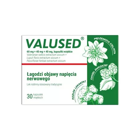 Valused x 30 kapsułek Spokój i Sen PRZEDSIĘBIORSTWO PRODUKCJI FARMACEUTYCZNEJ HASCO-LEK S.A.