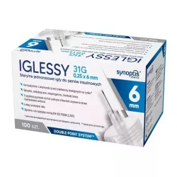 IGLESSY sterylne igły 31g 0,25 x 6mm x 100 szt igły do penów SYNOPTIS PHARMA SP. Z O.O.