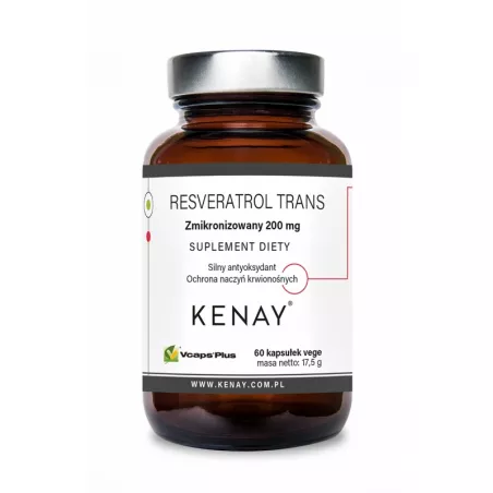 Kenay Resveratrol Trans 200 mg x 60 kapsułek na wzmocnienie krążenia KENAY Kenay Resveratrol Trans 200 mg x 60 kapsułek na wzmocnienie krążenia KENAY