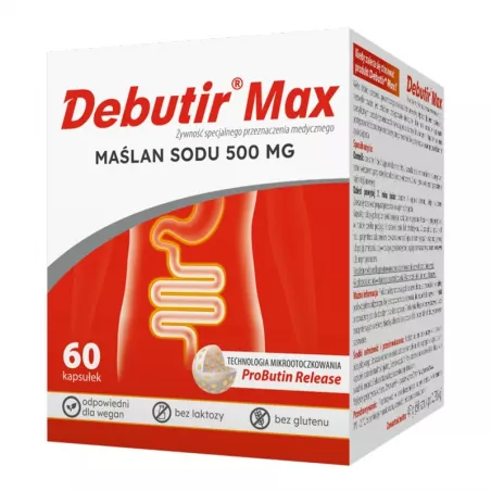 Debutir Max x 60 kapsułek preparaty na jelito drażliwe ZAKŁADY FARMACEUTYCZNE POLPHARMA S.A. Debutir Max x 60 kapsułek preparaty na jelito drażliwe ZAKŁADY FARMACEUTYCZNE POLPHARMA S.A.